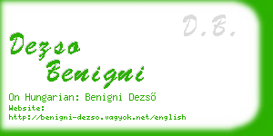 dezso benigni business card